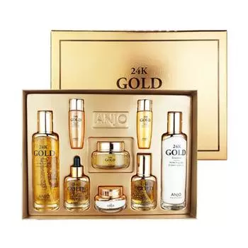 Набор из 6 предметов по уходу за кожей 24K Gold(Подарочный пакет в комплекте)