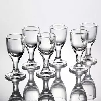 Набор из 6 винных бокалов 10 мл SGlass Прозрачная посуда Высокая ножка Малый объем Бокал для ликера Рюмки для спиртных напитков Стаканы для питья