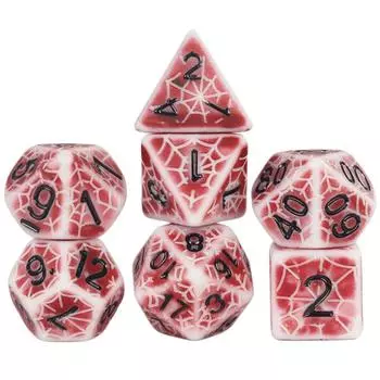 Набор из 7 игральных костей D&D Spider Web Polyhedral DND Dice для игр DND TRPG