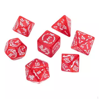 Набор из 7 предметов D20 D12 D10 D8 D6 D4, набор игровых кубиков, акриловый многогранник для вечеринок для роли карты красный