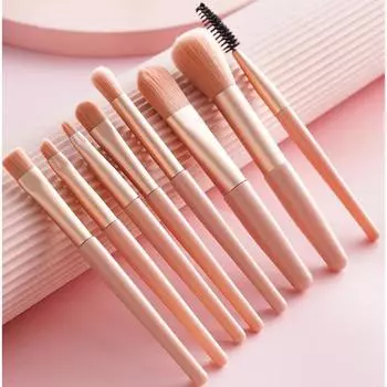 Набор из 8 мини-кистей для макияжа Morandi Matte Soft Hair, кисть для теней, румян, инструмент для макияжа для начинающих 8pcs синий