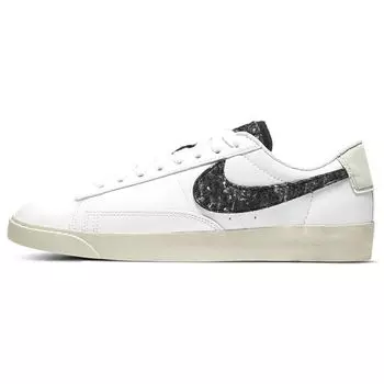 Набор из переработанной шерсти Nike Blazer Low SE — белые черные женские кроссовки Light-Bone DA4934-100 35.5