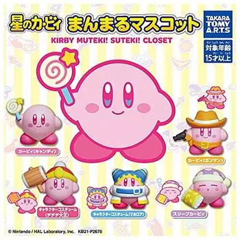 Набор капсульных игрушек Kirby of the Stars Maru Mascot KIRBY CLOSET Gacha Gacha MUTEKI! СУТЕКИ! [5 (полный полный)]