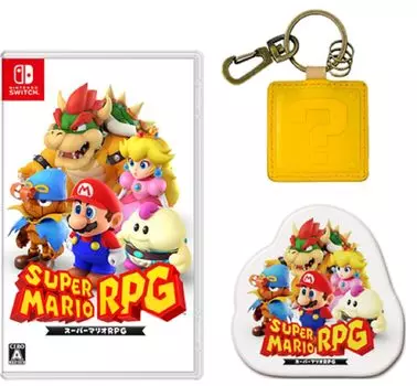 Набор ключей из натуральной кожи Super Mario RPG Hatena block со значками -Switch + (оригинал включен)