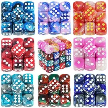 Набор кубиков D6 для настольных игр, 12 мм, разные цвета, 10 шт.