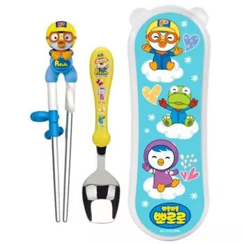 Набор ложек Edison Chopsticks Pororo Easy из нержавеющей стали, цвет Pororo Blue, Pororo/Single Product, 1 набор