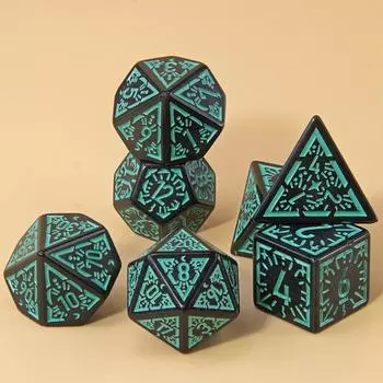Набор многогранных кубиков DND, 7 шт. D4-D20, удивительные игровые кубики с гравировкой для сувенирных развлечений, ролевых игр, настольная игра