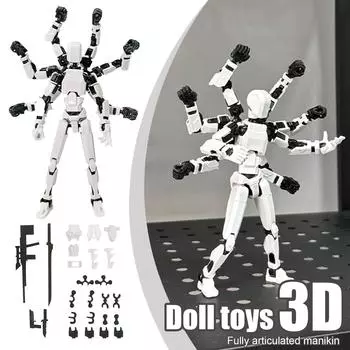 Набор мобильных кукол, 3D-печатная мобильная кукла-робот Титан, подвижная мобильная кукла, подходит для коллекционеров, украшение рабочего стола One Size белый