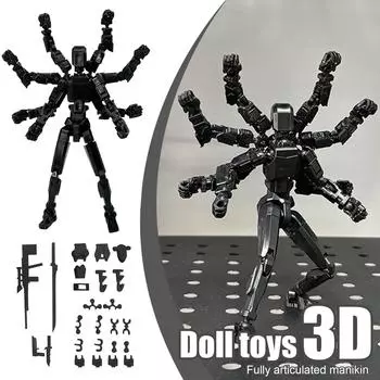 Набор мобильных кукол, 3D-печатная мобильная кукла-робот Титан, подвижная мобильная кукла, подходит для коллекционеров, украшение рабочего стола One Size чёрный