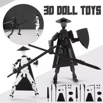 Набор мобильных кукол, 3D-печатная мобильная кукла-робот Титан, подвижная мобильная кукла, подходит для коллекционеров, украшение рабочего стола One Size чёрный