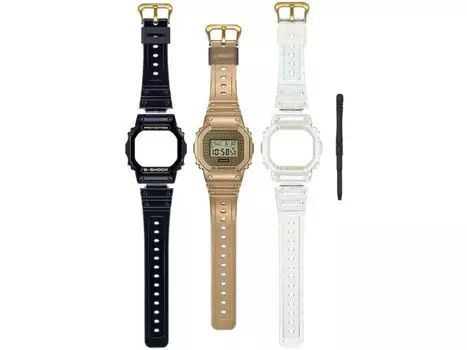 Набор мужских часов CASIO G-SHOCK DWE-5600HG-1JR с запасными частями НОВИНКА