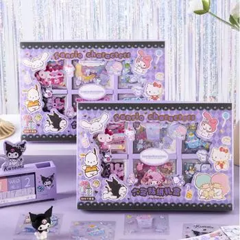 Набор наклеек Sanrio (6 шт.), Dakku Ponku, канцелярские принадлежности для украшения дневника, подарочный набор, 1 шт., фиолетовый