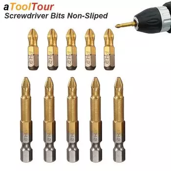 Набор отверток Phillips PH2 Anti Non Slip 1/4 Hex Magnetic Fit Ручная электрическая дрель-шуруповерт Cross с титановым покрытием Часть инструмента