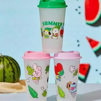 Набор полезных чашек Line Friends BT21 Summer Lane Li (473мл)