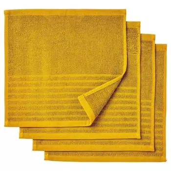 Набор полотенец золотисто-желтых (4 шт), VAGSJON Washcloth Golden-yellow Set, IKEA