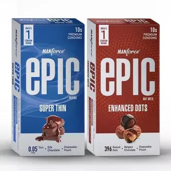 Набор презервативов Manforce Epic со вкусом шоколада (2x10 с) (В упаковке 2 шт.)