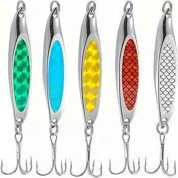 Набор приманок Essential Anglers, универсальные металлические приманки для соленой и пресноводной рыбалки, дизайн тройного крючка зелёный