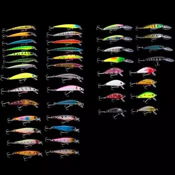 Набор приманок Zmart из 43 приманок Minnow 12 см 11 см 10 см 7 см. Жесткая приманка для ловли карпа нахлыстом. 6 моделей. Снасти 7,7 см.