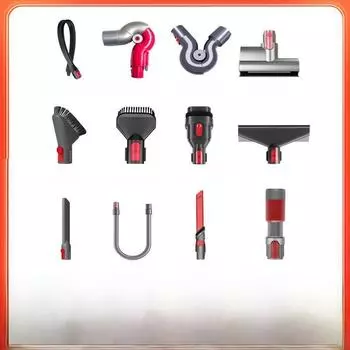 Набор принадлежностей для пылесоса Dyson: Шланг V7/V8, пылевая щетка V10, конверсионная головка V12, многофункциональная всасывающая головка 2 in 1 suction tip storage clip