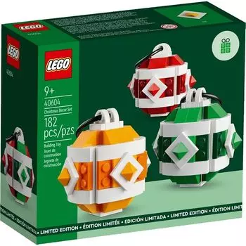 Набор рождественских украшений Lego 40604 GWP — создайте 3 красочных украшения (182 шт.).