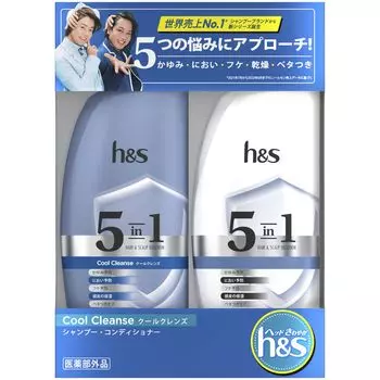Набор шампуня и кондиционера 5 в 1 Cool Cleanse h&s 340г+340г H&S синий