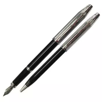 Набор шариковых ручек Cross Fountain Pen Century 2 Black Lacquer Chrome Limited Gift Set Оригинальный импортный продукт AT0087WG-91MS