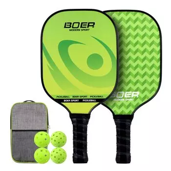 Набор SIMBAE Pickleball с 2 ракетками для пиклбола, 4 мячами для пиклбола и 1 сумкой для переноски для мужчин и женщин