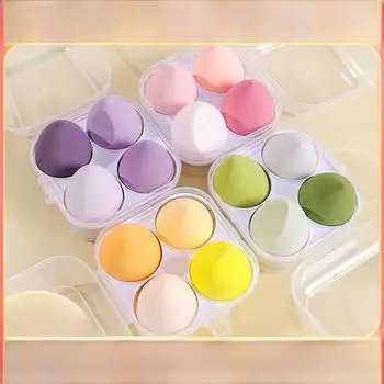Набор спонжей для макияжа Beauty Egg: Эластичная воздушная подушечка, инструмент для пуховки пудры [4 sets] Transparent opp bag жёлтый