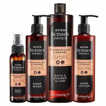 Набор средств по уходу за телом Avon Senses: Герань и апельсины, 4 шт.