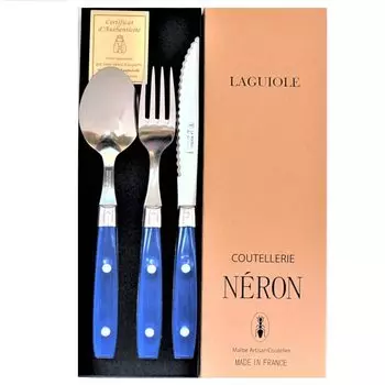 Набор столовых приборов Bistro Коллекция Филе Сделано во Франции NERON MARINE Marine Navy Wave Blade Импортировано [Обычный продукт]