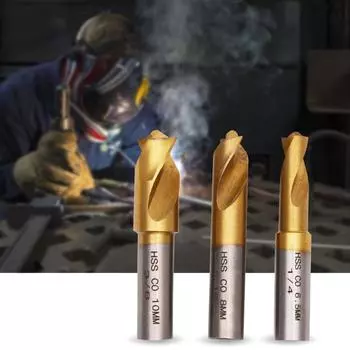 Набор сверл HSS CO Cobalt для закаленных металлов, сверла для удаления точек сварки, сверла с титановым покрытием
