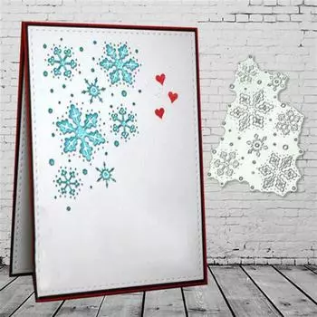 Набор узоров в виде снежинок, металлический трафарет для резки DIY, альбом для скрапбукинга, фототиснение, бумажная карта, ремесленный декор серебряный
