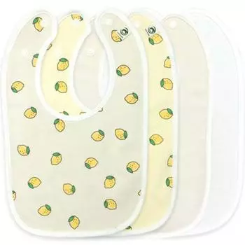 Нагрудник для кролика Lemon, набор из 4 предметов, лимонно-бежевый, лимонно-желтый, однотонный бежевый, однотонная слоновая кость, 1 комплект