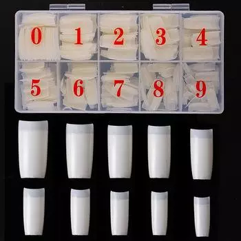 Nail Art 500 шт./коробка для ногтей, накладные ногти для французского дизайна ногтей, накладные ногти для французского дизайна, накладные ногти, натуральные и прозрачные