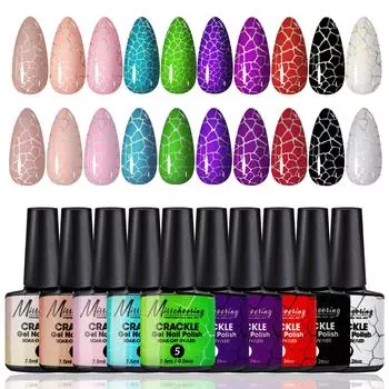 Nail Art Crack Glue Crack Marble Pattern Bursting Nail Polish Glue Set Nail Art