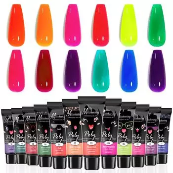 Nail Art Crystal Fluorescent Extension Glue Безбумажный лоток Безболезненное наращивание ногтей Инструмент для фототерапии Флуоресцентный гель для ногтей