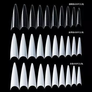 Nail Art Ghost Tip Nail Французский маникюрный салон Накладные ногти 600 патчей Сумка патчи для ногтей