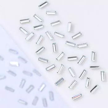 Nail Art K9 Mini Long Strip 1 * 3 мм прямоугольный бриллиант с плоским дном для дизайна ногтей Diamond Color Fine Super Flash Nail Art Trinket 50 pcs in a pack