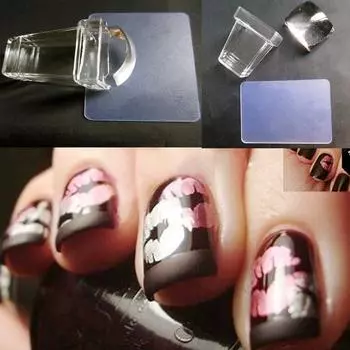 Nail Art Seal Scraper A Set of Transparent Manicure Tools Silicone Stamping Plate for Nails Die Enhancement Silicone Printing
