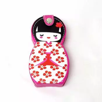 Nail care set in kokeshi case white 303-514