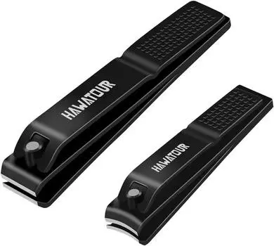 Nail Clippers Set, Ultra Sharp Sturdy Fingernail and Toenail Clipper Cutters with Visibly Tin Case by HAWATOUR серебряный