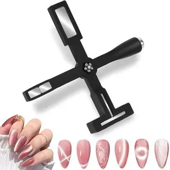Nail Magnet Nail Art Magnet Set of 1 Cross Nail Magnet Nail Magnet 3D Cat Eye Nail Tool Multifunctional Light Beginner Cross Magnet Easy DIY Unique чёрный