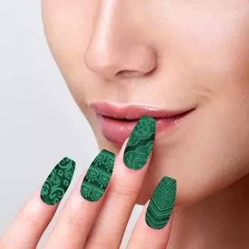 Nail Printing Plate Diverse Styles Delicate Pattern Rust-Proof DIY Mini Nail Art Tool Manicure Printing Mold C