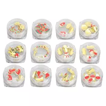 Nail Rhinestone Sticker 3D Metal Decoration Embossment Nail Art Rhinestone for Christmas