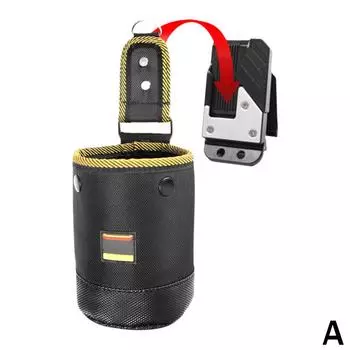 Nail Screw Storage Bag With Buckle Quick Hanging Can Tighten Electrician Bag For Carpenter Tool G2W0 Black-One size