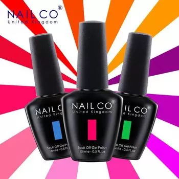 NAILCO 15 мл гель-лак для ногтей Свежая флуоресцентная цветная серия гель-лак для ногтей дизайн ногтей блестящий маникюрный набор УФ/светодиодный гель для ногтей