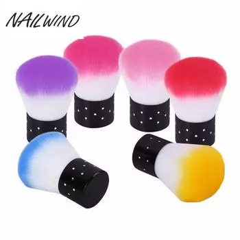 NAILWIND 6 цветов Инструменты для кистей для ногтей Мягкое чистящее средство для ногтей Щетка для очистки пыли от акрила и УФ-геля
