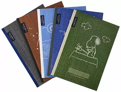 Nakabayashi Легкий блокнот Logical Air, B5, в линейку A, упаковка из 5 штук, Snoopy No S-120A-5P