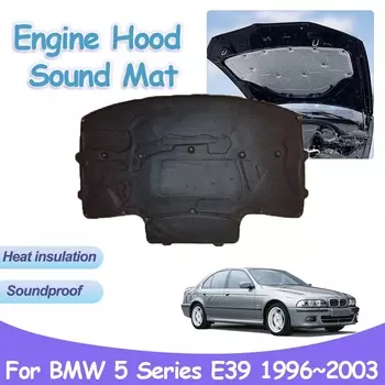Накладка на капот двигателя для BMW 5 серии E39 520i 525i M5 1996~2003 автомобильный тепло-звукоизоляционный хлопковый звукоизоляционный коврик аксессуары для интерьера