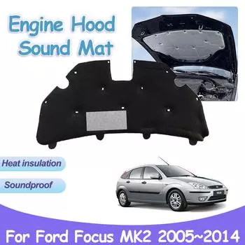 Накладка на капот двигателя для Ford Focus Classic 2 MK2 2005~2014 Тепло-звукоизоляционный хлопковый чехол Огнестойкий коврик Аксессуары для салона автомобиля